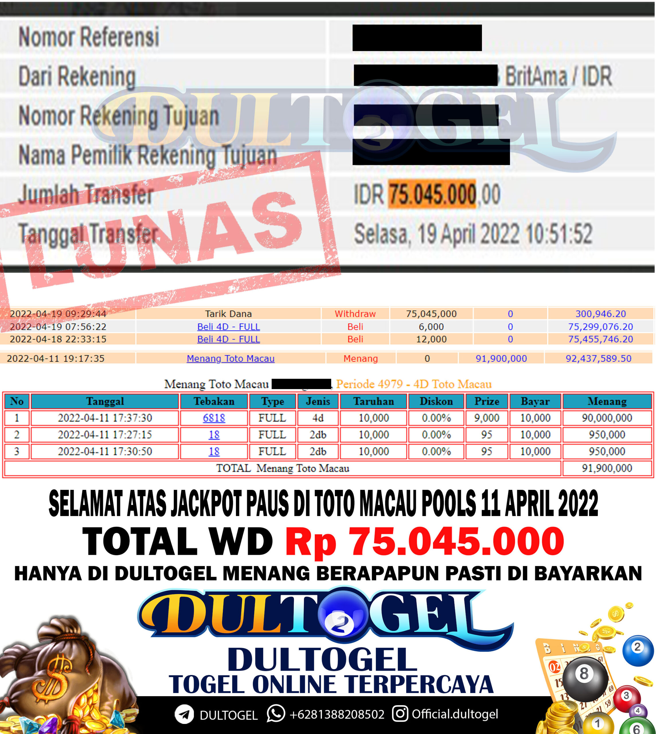 BUKTI JP DULTOGEL 11 APRIL 2022