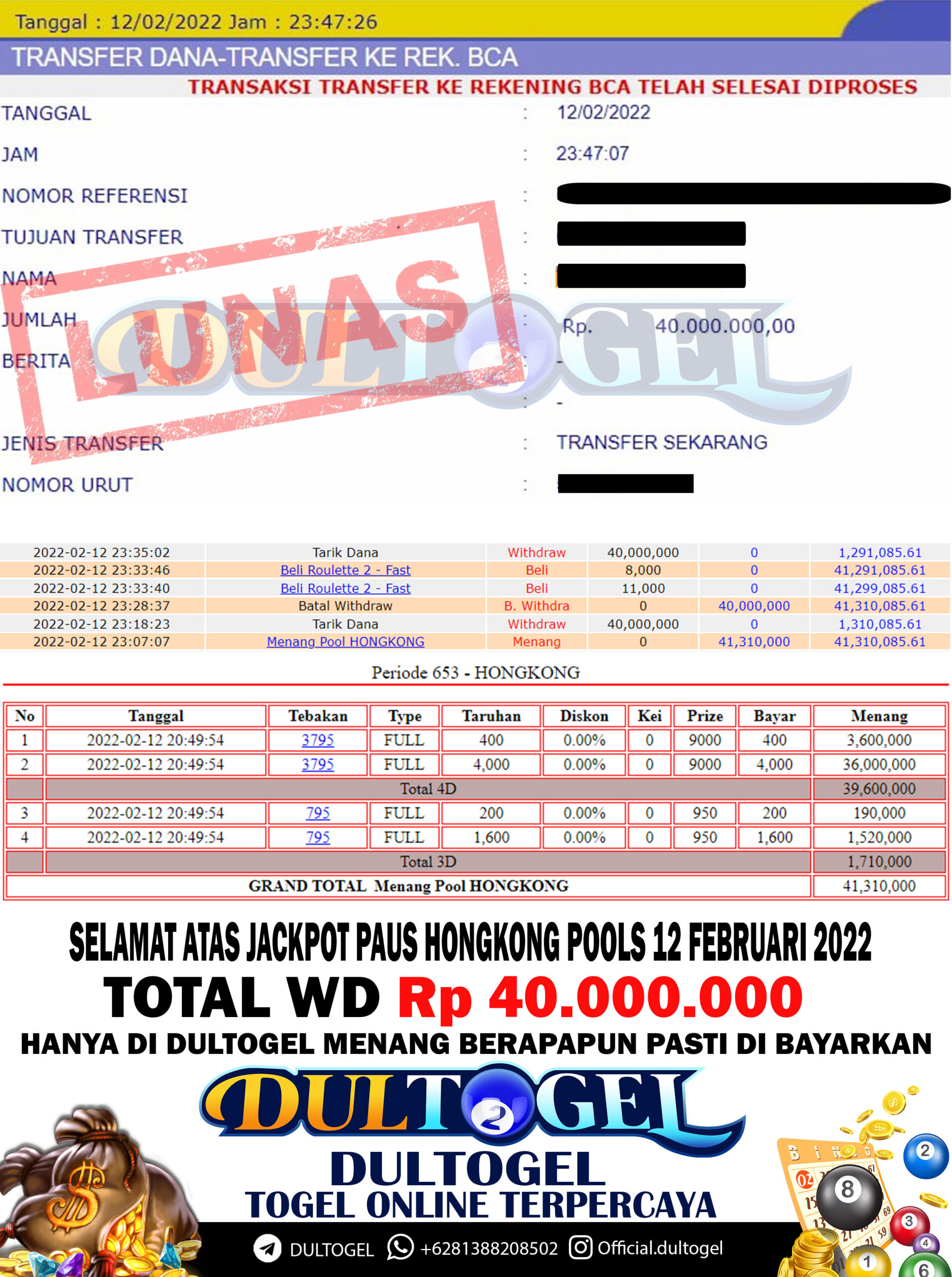 BUKTI JP DULTOGEL 12 FEBRUARI 2022