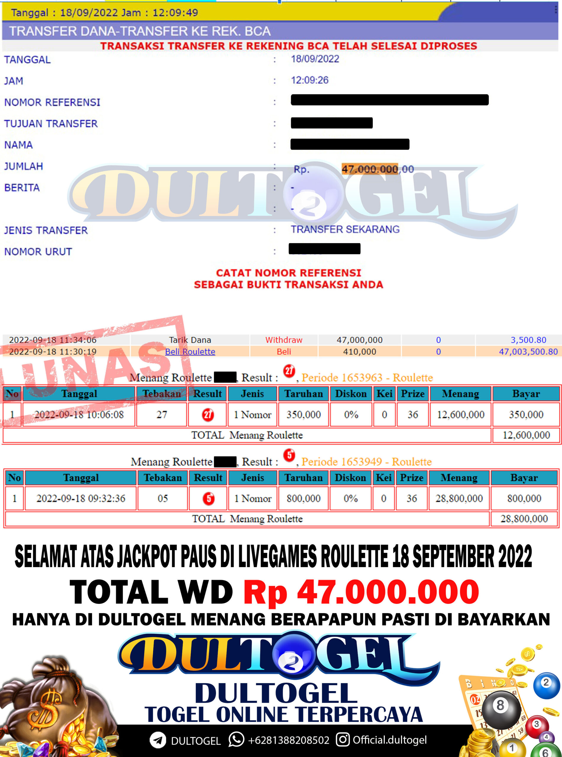 BUKTI JP DULTOGEL 18 SEPTEMBER 2022