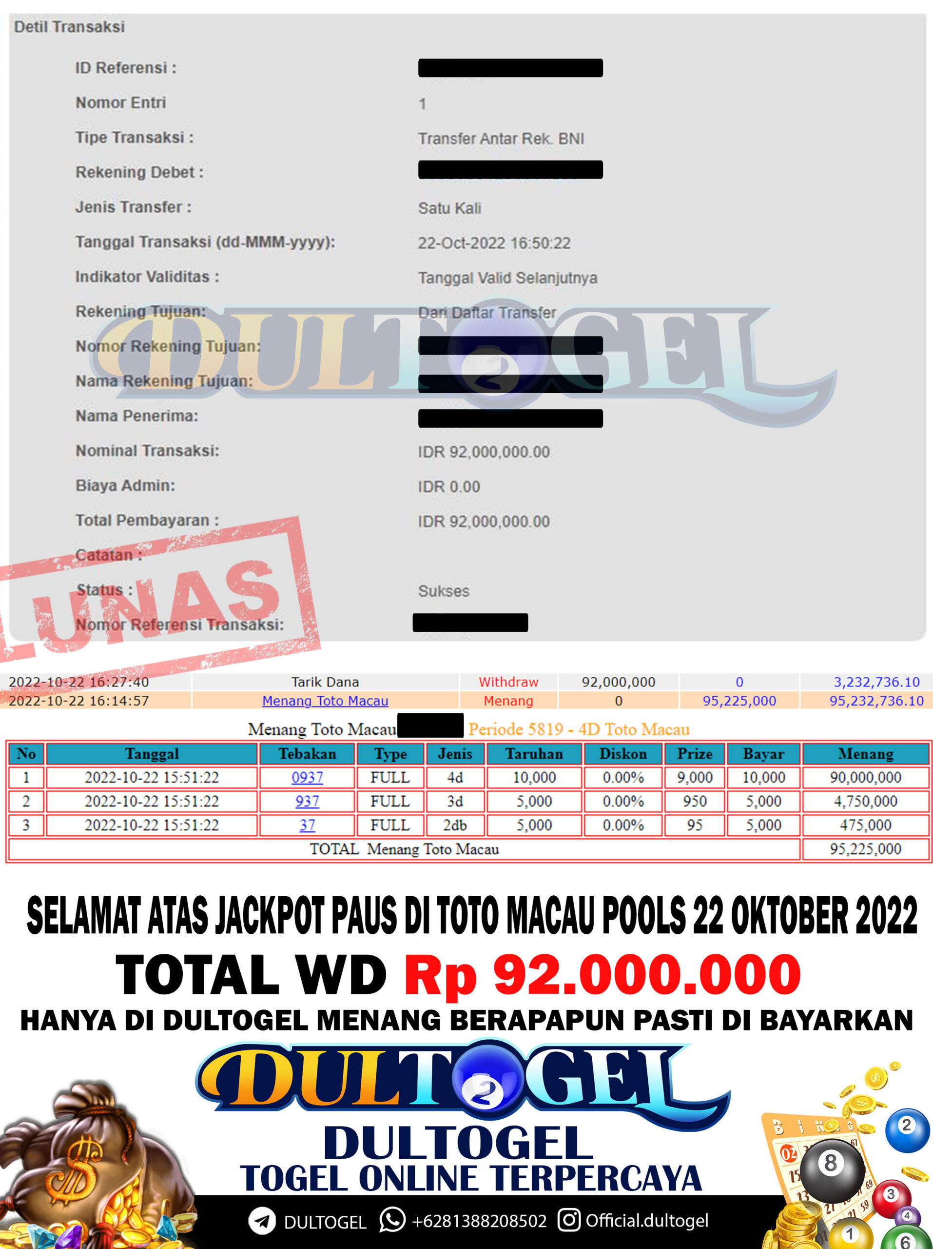 BUKTI JP DULTOGEL 22 OKTOBER 2022