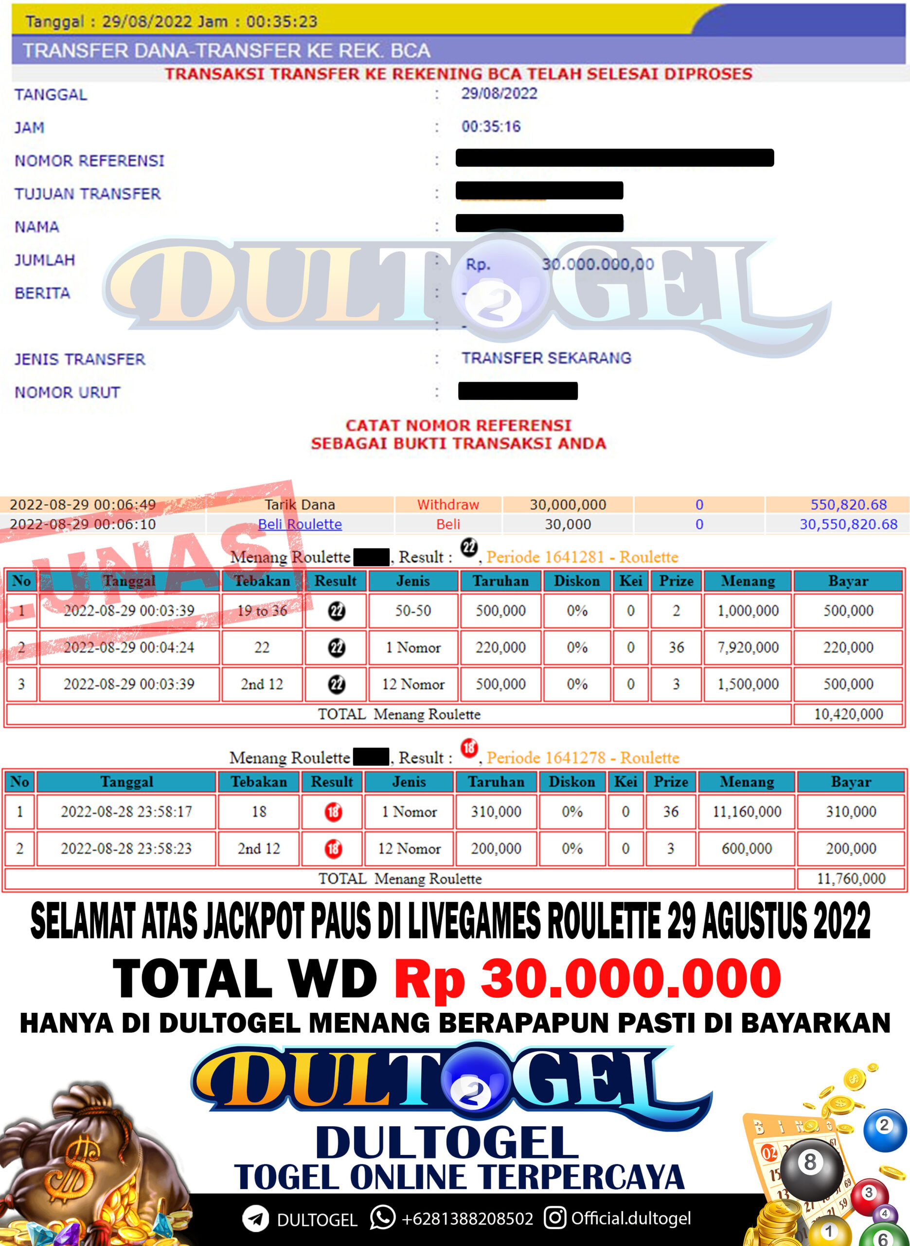 BUKTI JP DULTOGEL 29 AGUSTUS 2022