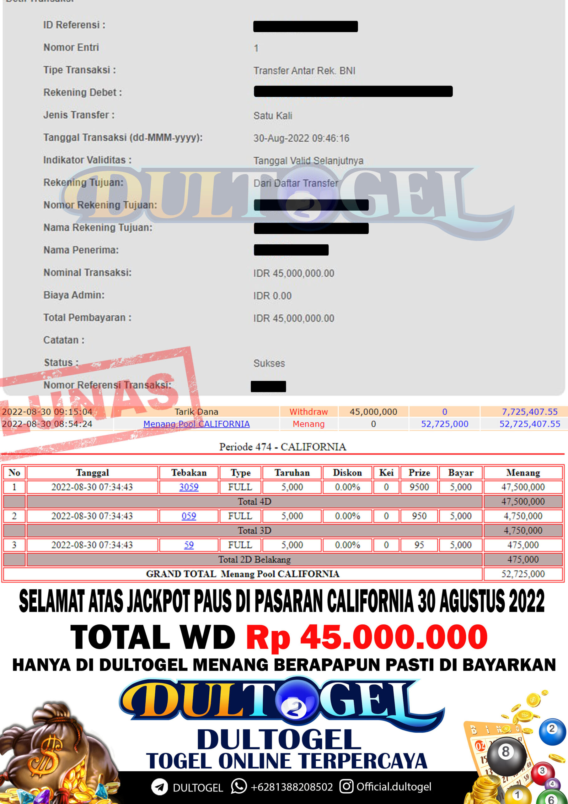 BUKTI JP DULTOGEL 30 AGUSTUS 2022