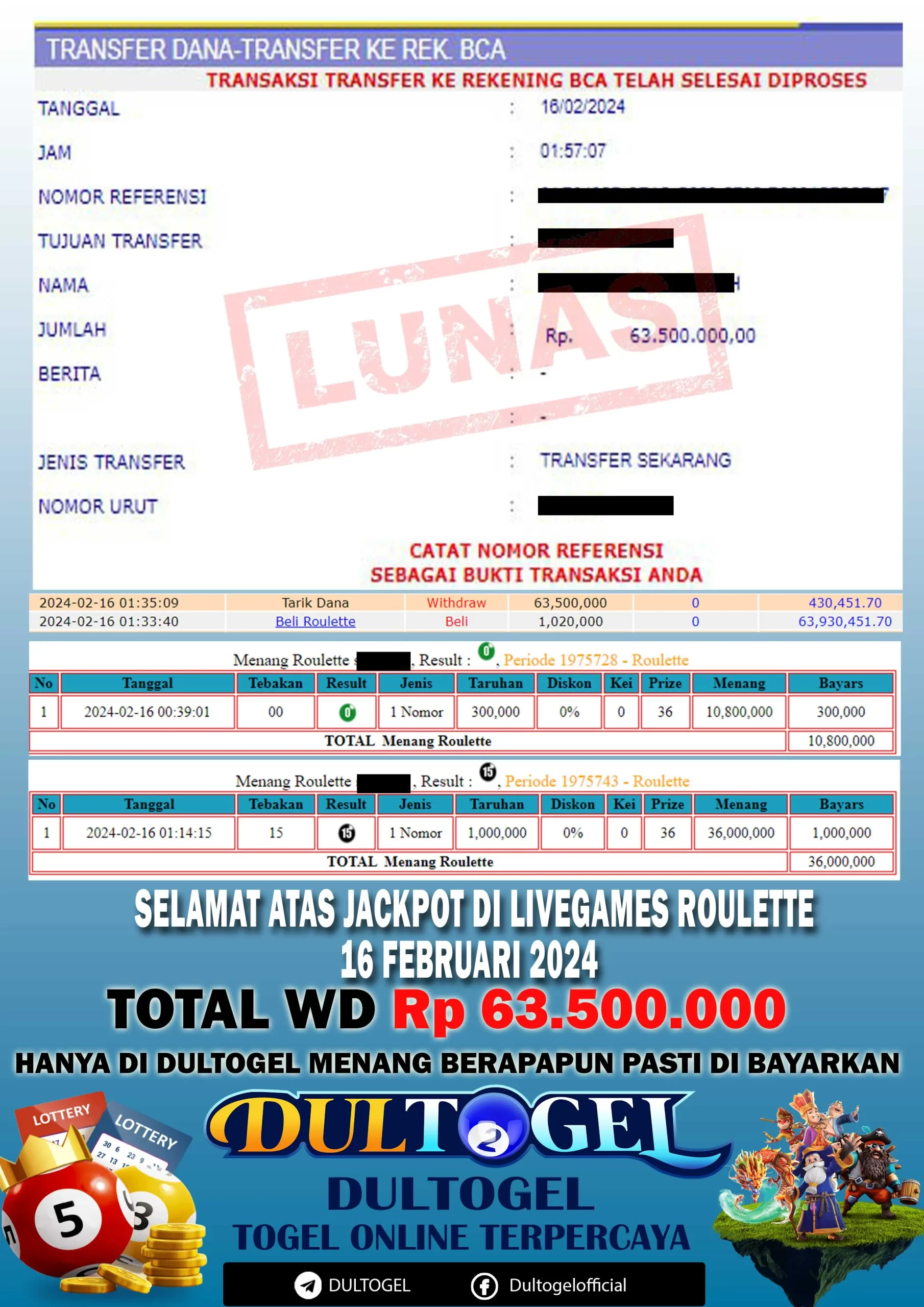 BUKTI JP DULTOGEL 16 FEBRUARI 2024