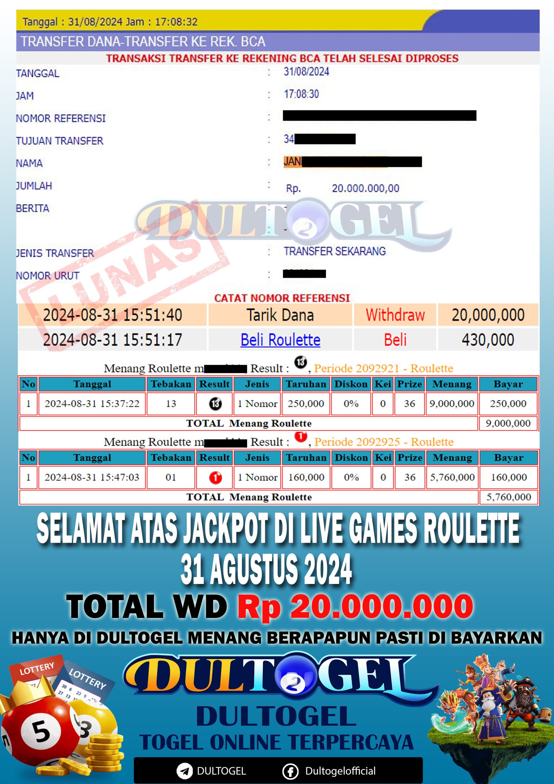 BUKTI JP DULTOGEL 31 AGUSTUS 2024