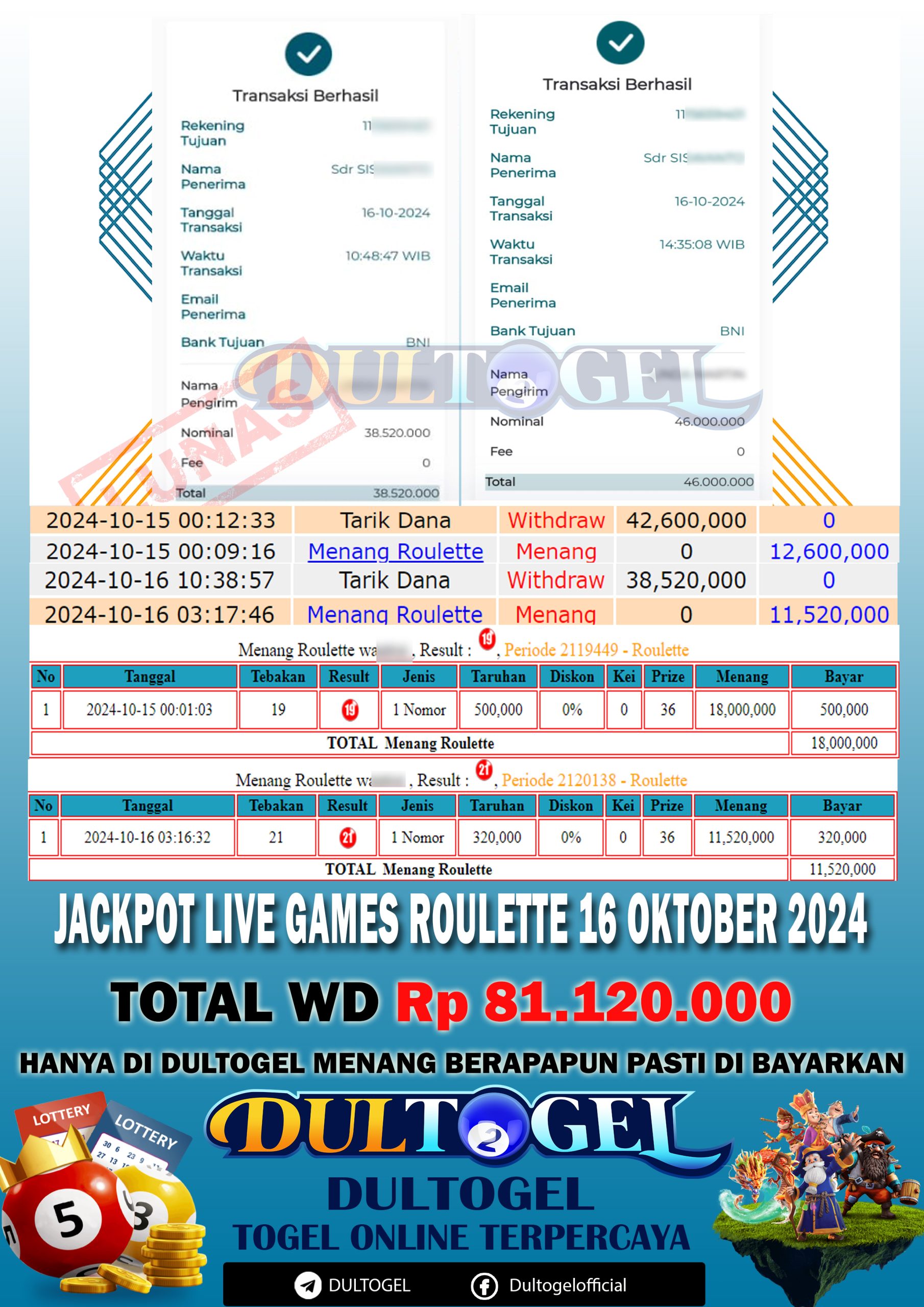 BUKTI JP DULTOGEL 16 OKTOBER 2024
