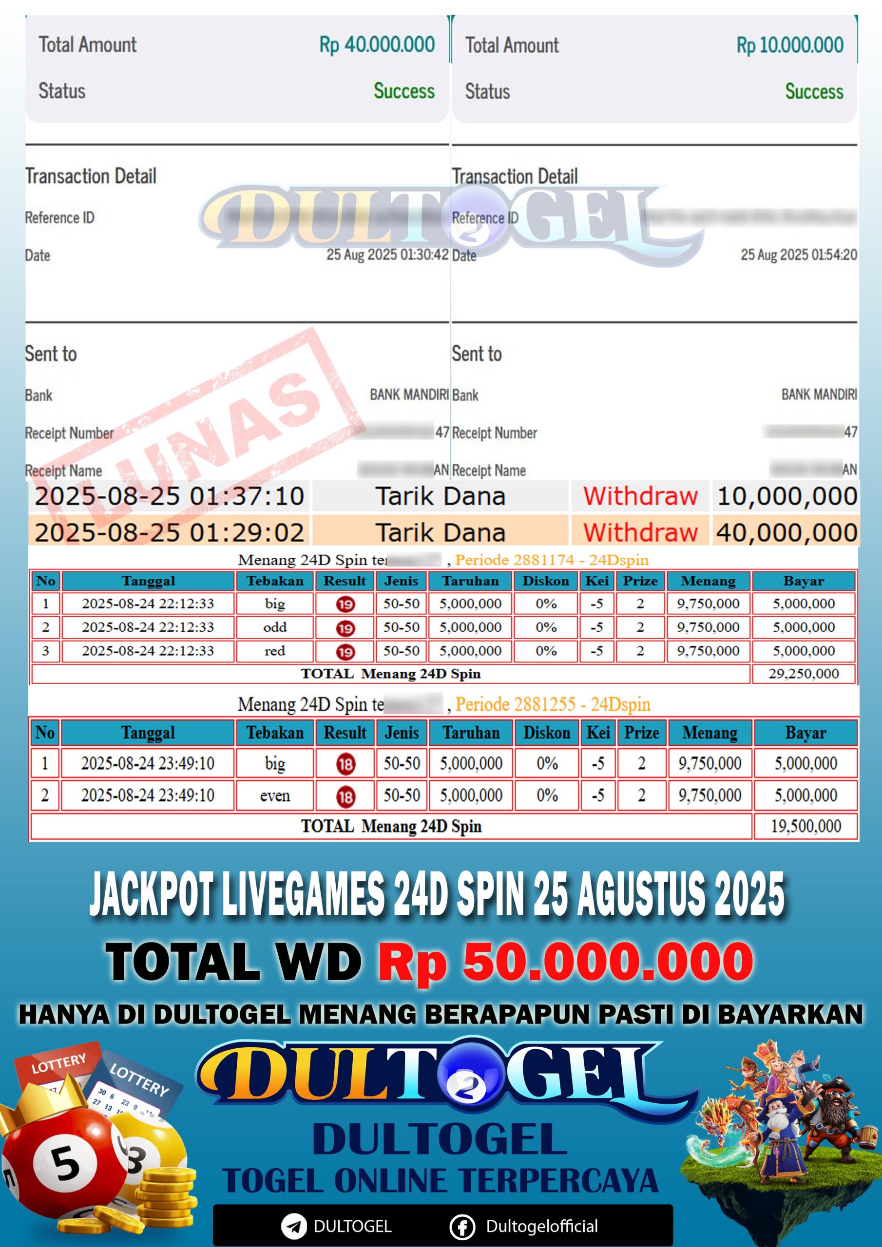 BUKTI JP DULTOGEL 25 AGUSTUS 2025