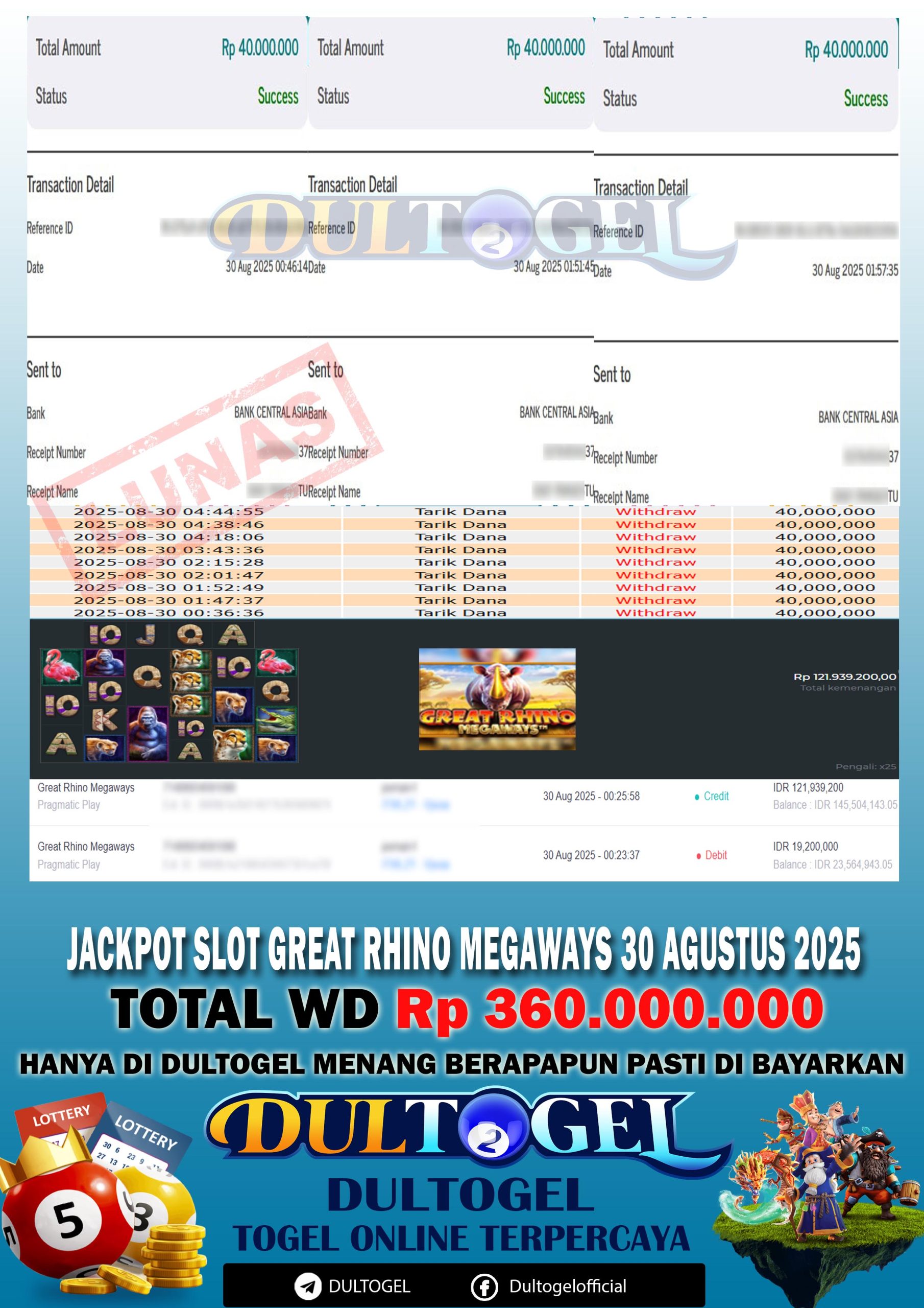 BUKTI JP DULTOGEL 30 AGUSTUS 2025