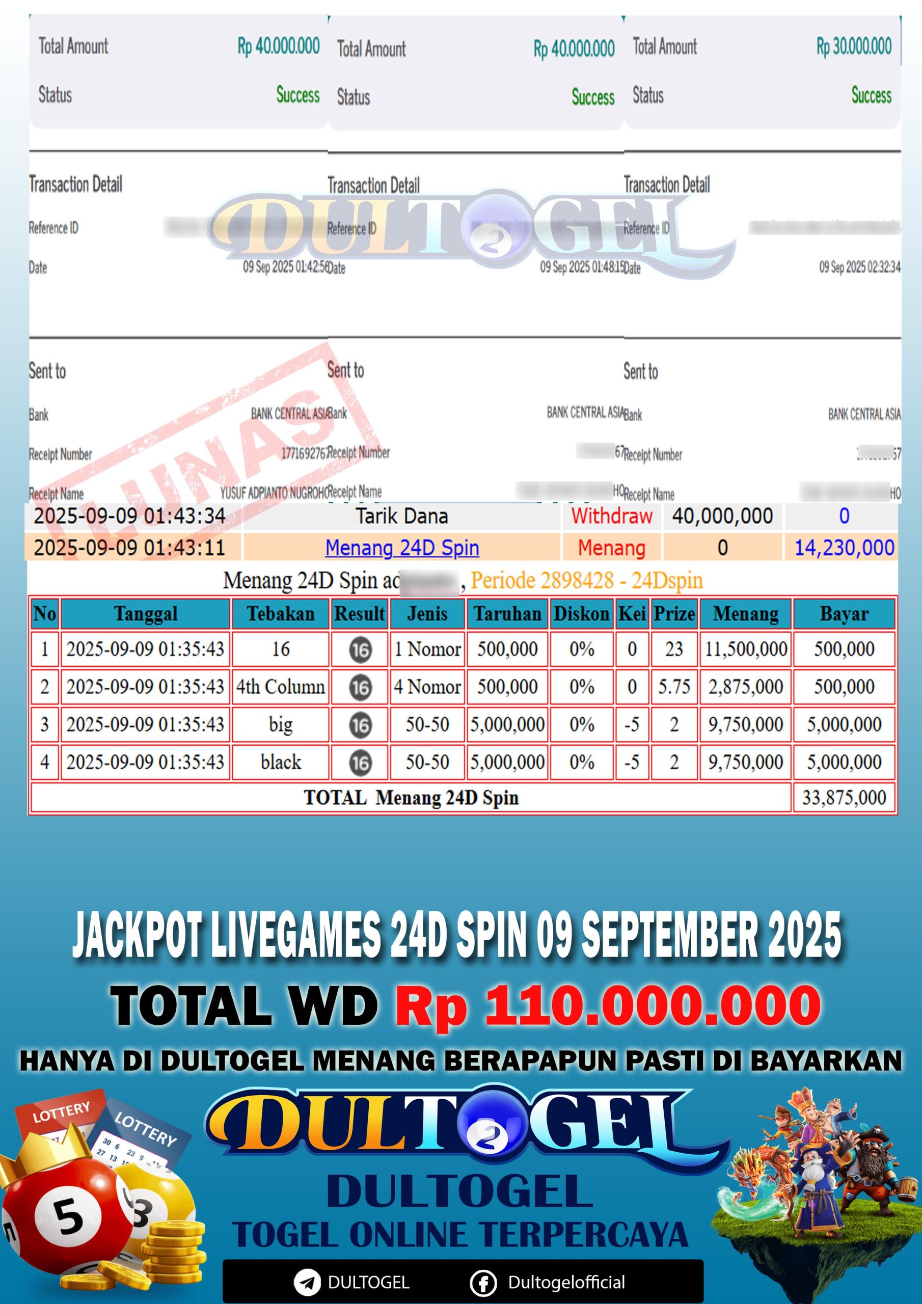 BUKTI JP DULTOGEL 09 SEPTEMBER 2025