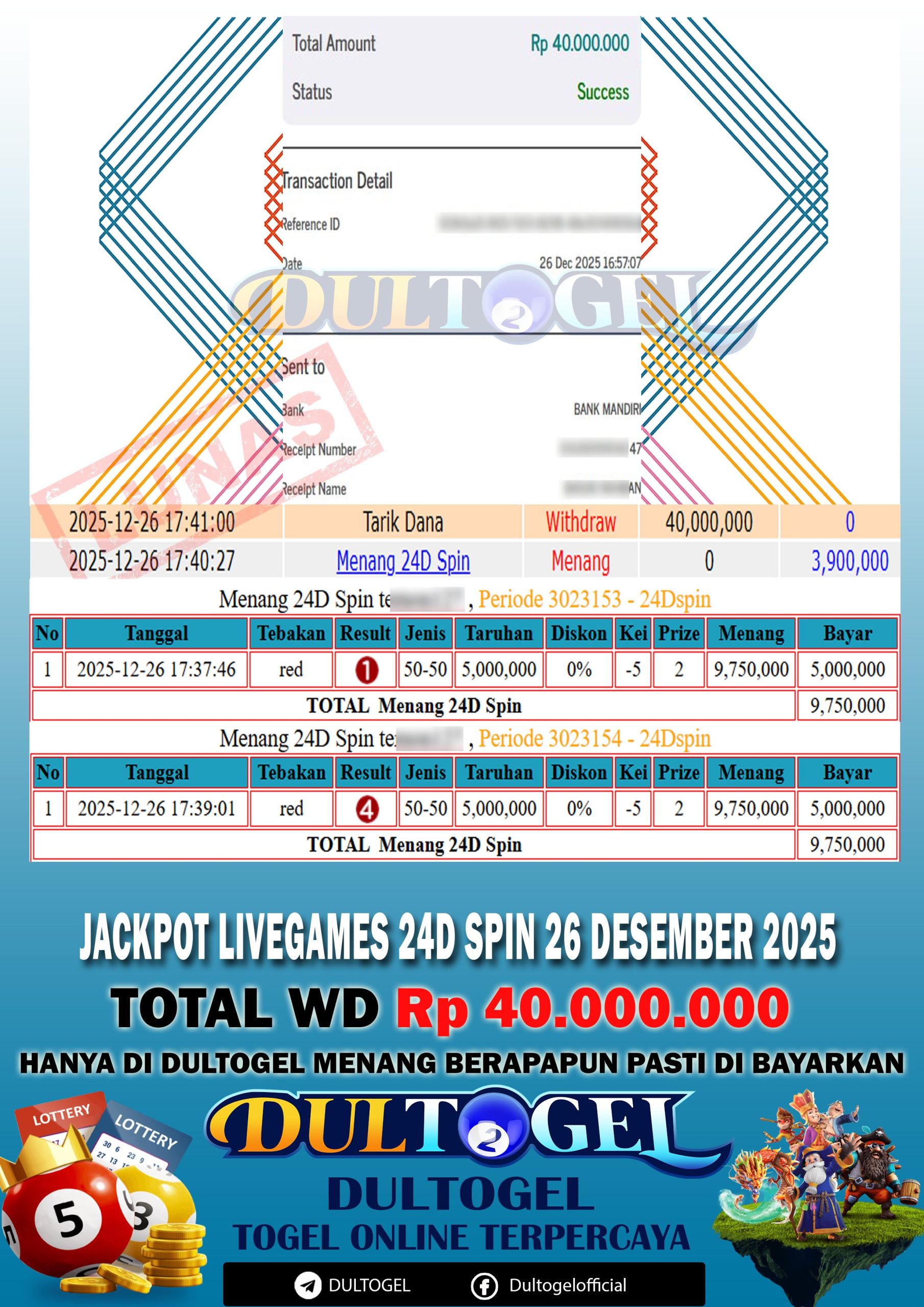 BUKTI JP DULTOGEL 26 DESEMBER 2025